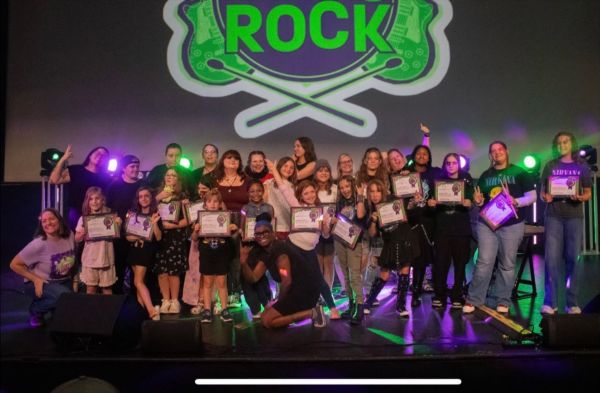 Campers performing live at the Scranton Girls Rock summer showcase in Northeastern Pennsylvania